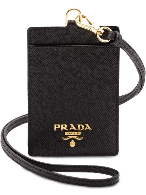 prada phone lanyard|Prada card holder with chain.